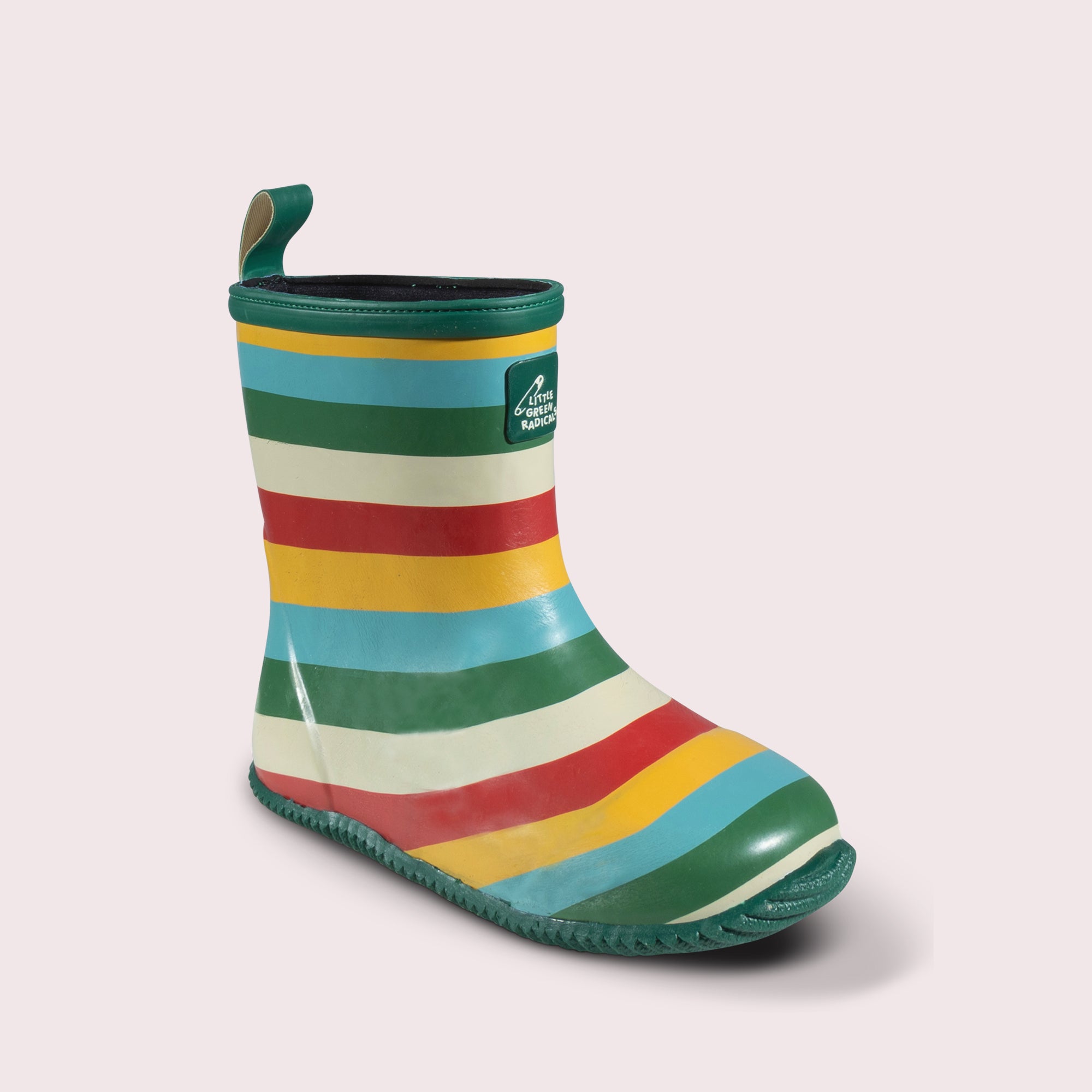 Rainbow Lined Natural Rubber Rain Boots