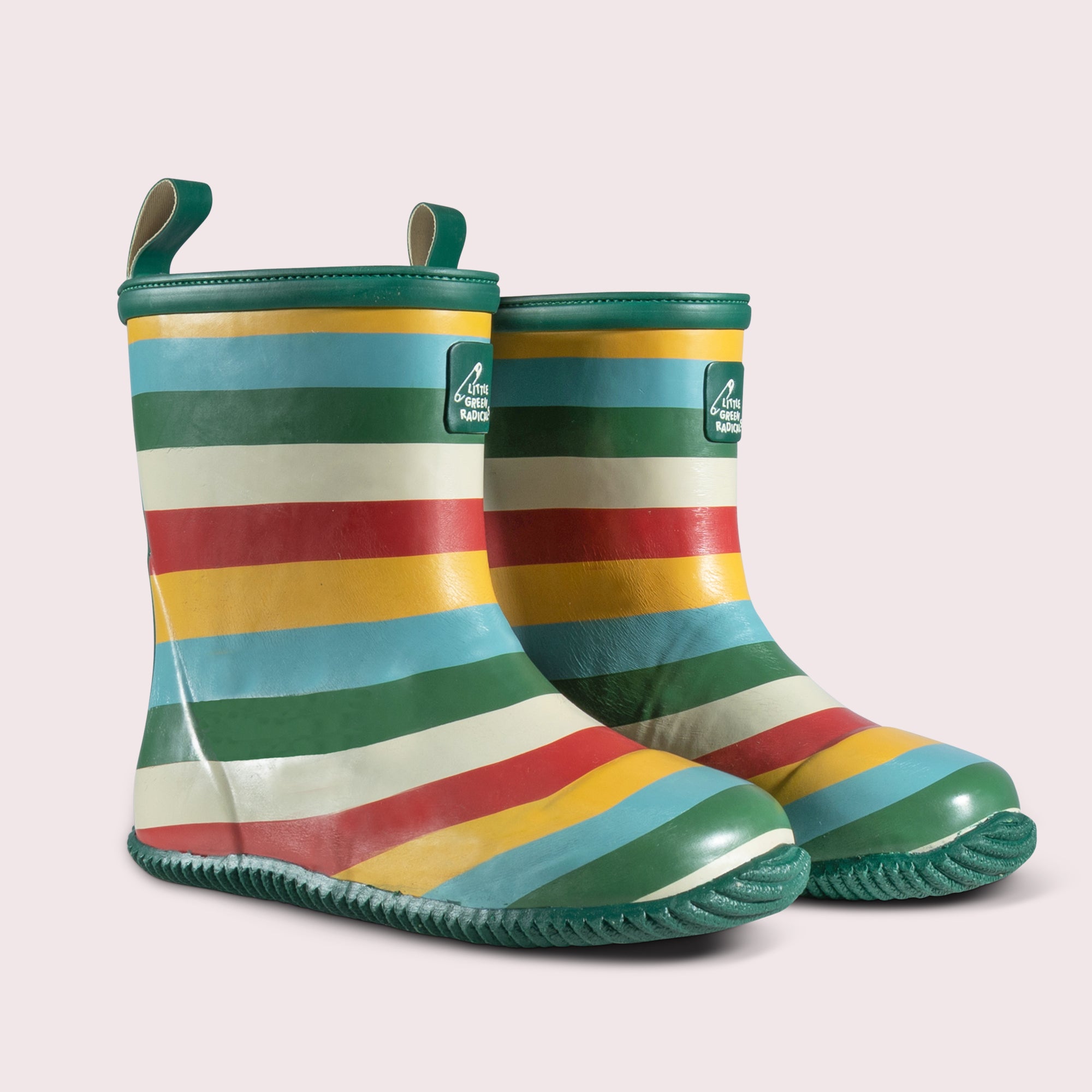 Rainbow Lined Natural Rubber Rain Boots