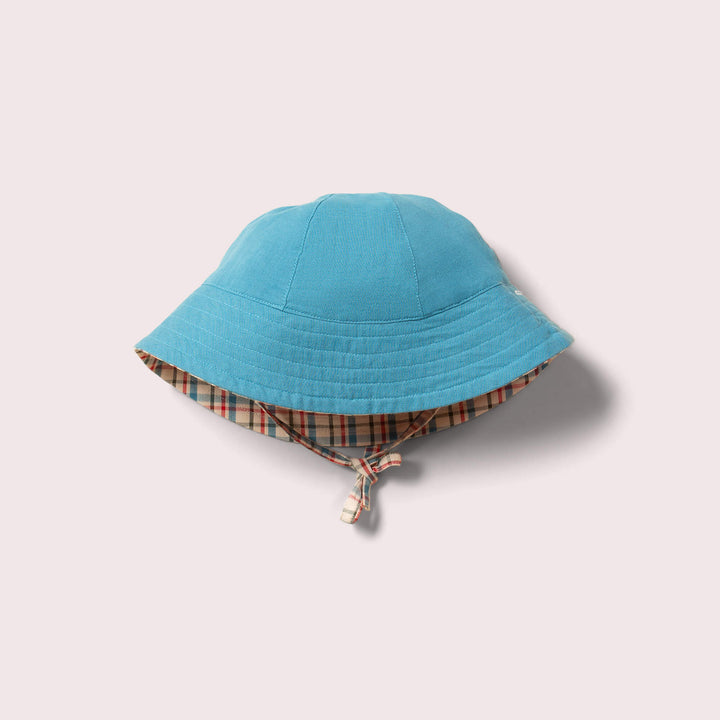 Checked Seersucker Reversible Sunhat