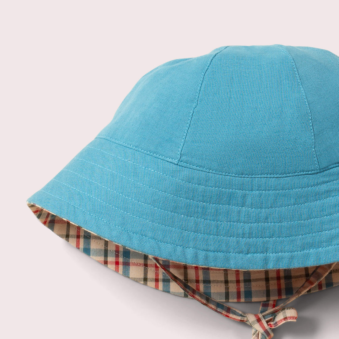 Checked Seersucker Reversible Sunhat