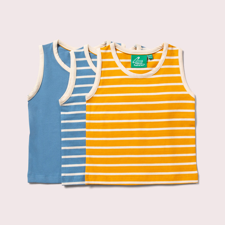 Blue Organic Vest Set 3 Pack