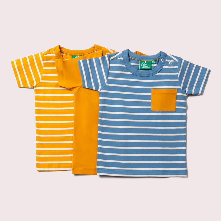 Blue Organic T Shirt Set 3 Pack