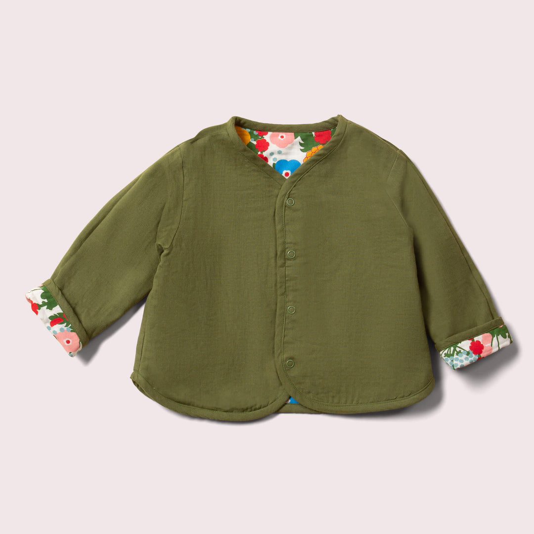 Flora And Fauna Reversible Collarless Spring Jacket