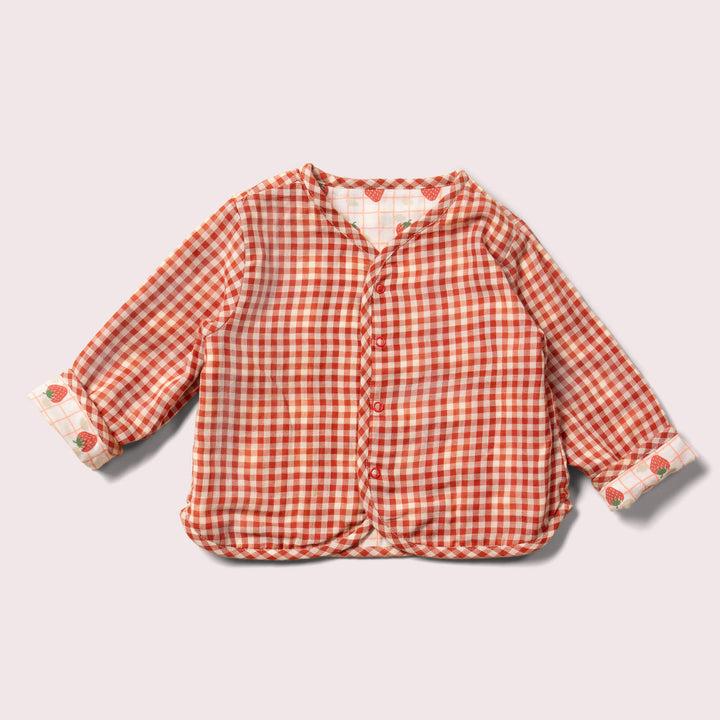 Strawberry Days Reversible Collarless Spring Jacket