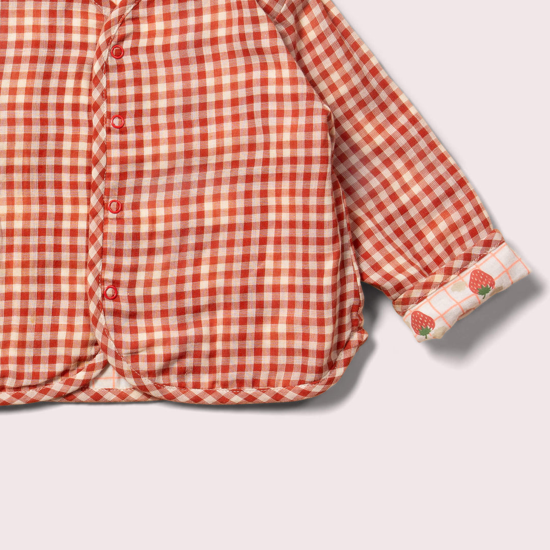 Strawberry Days Reversible Collarless Spring Jacket