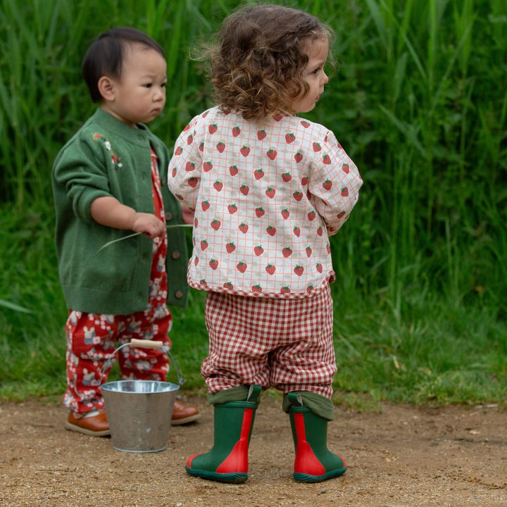 Strawberry Days Reversible Collarless Spring Jacket