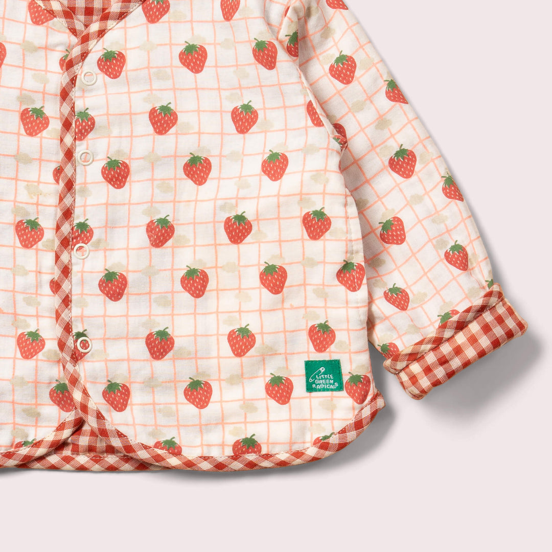 Strawberry Days Reversible Collarless Spring Jacket