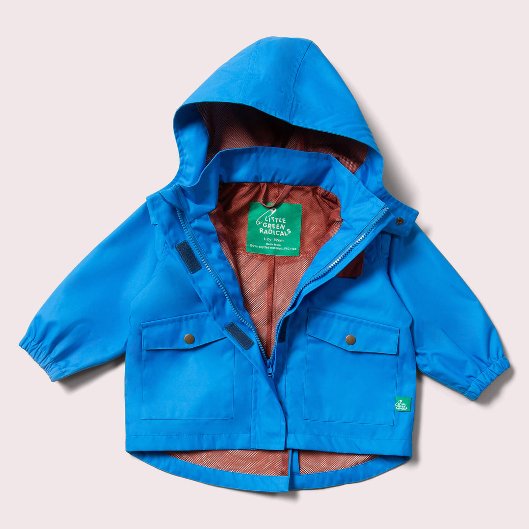 Blue Recycled Waterproof Parka Coat