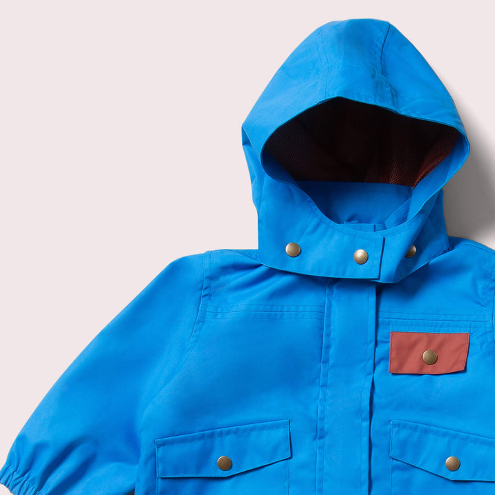 Blue Recycled Waterproof Parka Coat