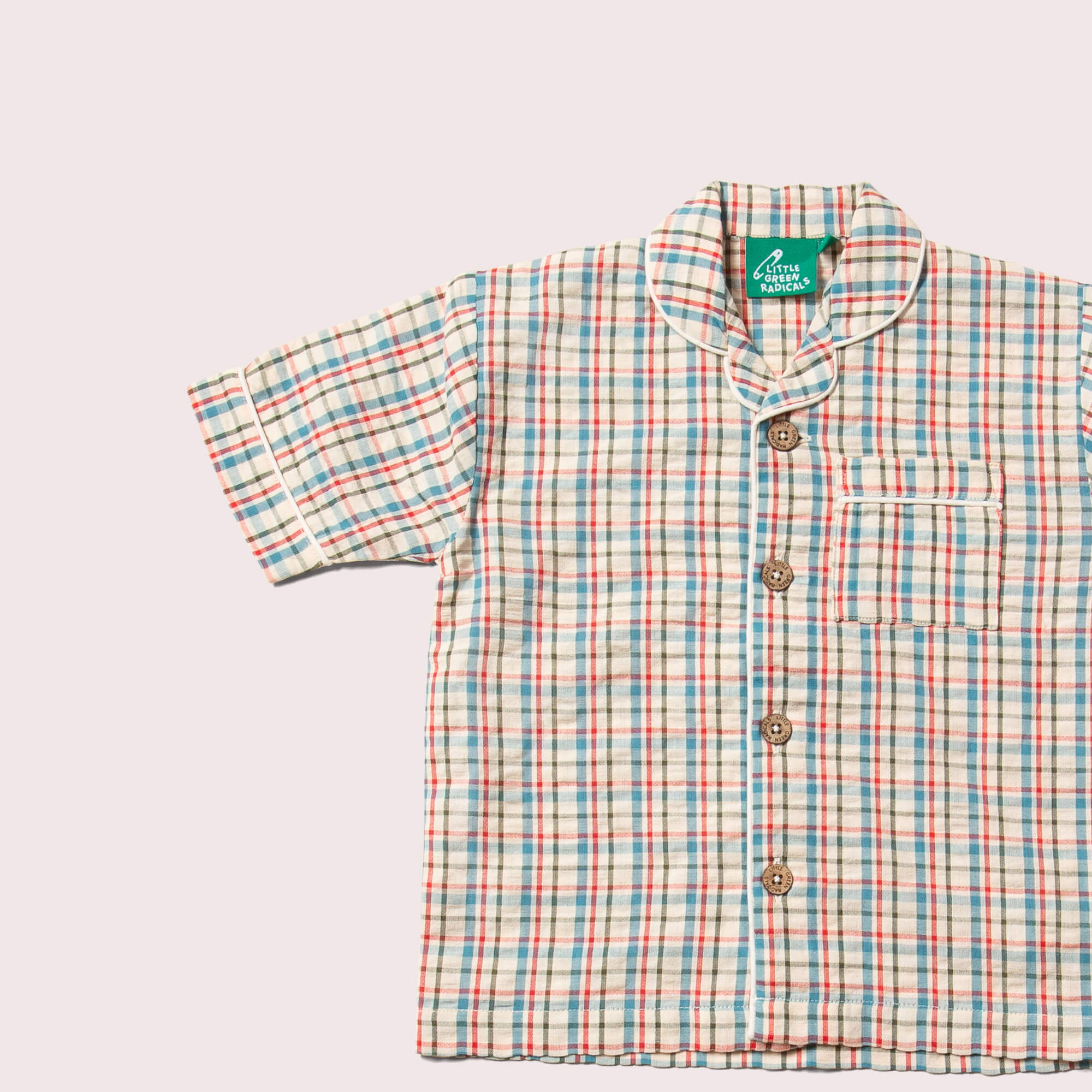 Checked Seersucker Button Through Pyjama Short Set NOT AVAILABLE for USA/AUS/CAN