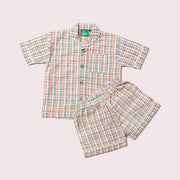 Checked Seersucker Button Through Pyjama Short Set NOT AVAILABLE for USA/AUS/CAN