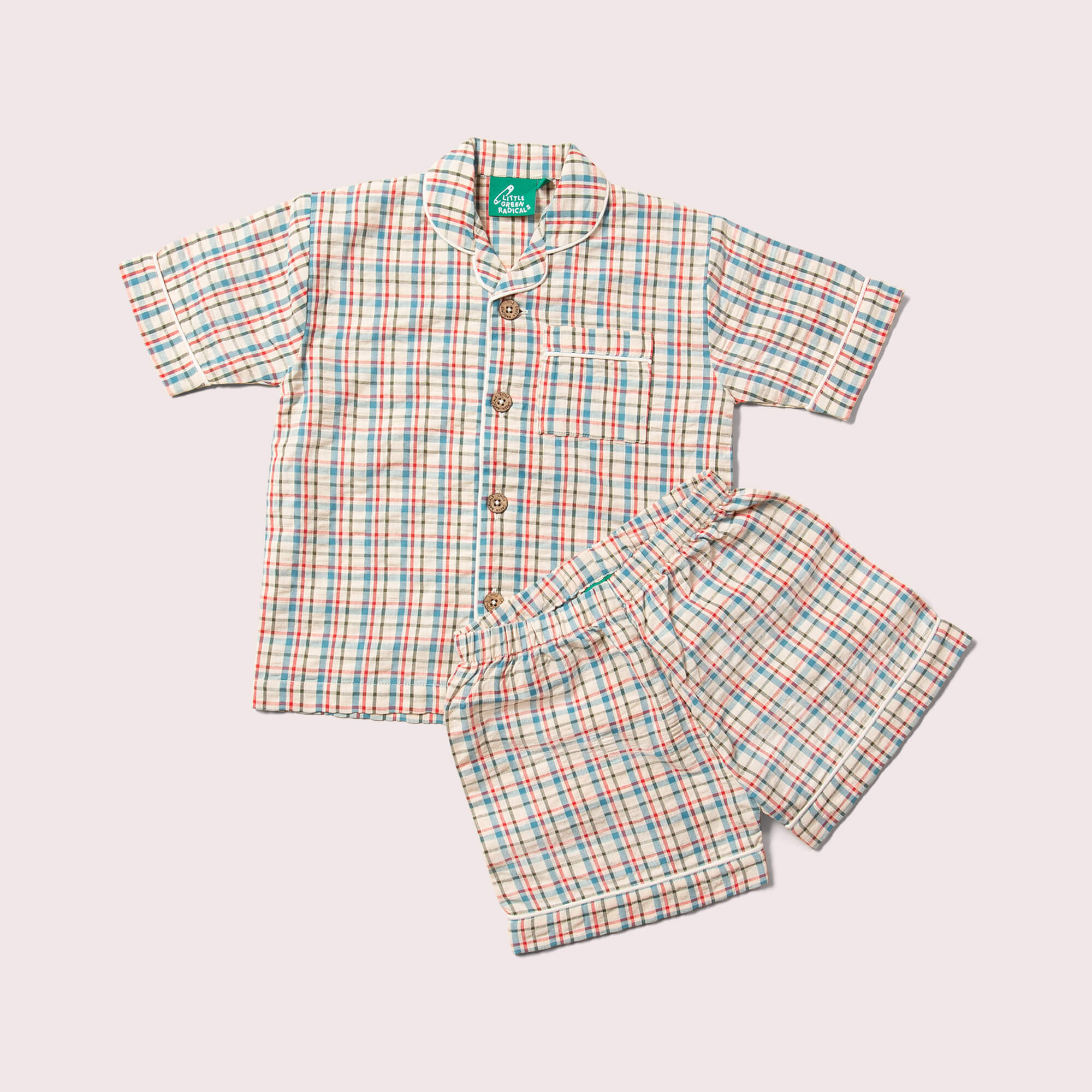 Checked Seersucker Button Through Pyjama Short Set NOT AVAILABLE for USA/AUS/CAN