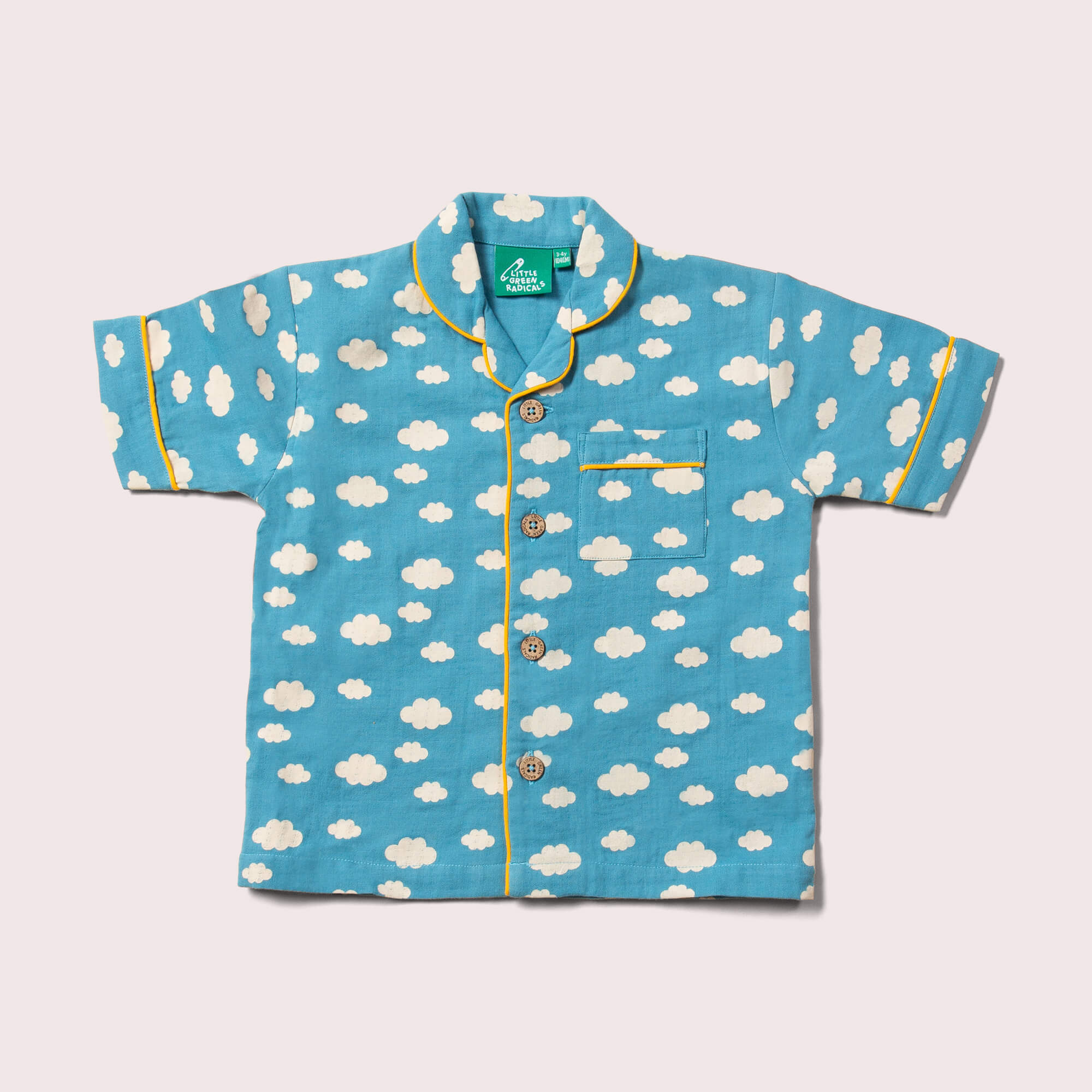 Blue Clouds Button Through Pyjama Short Set NOT AVAILABLE for USA/AUS/CAN