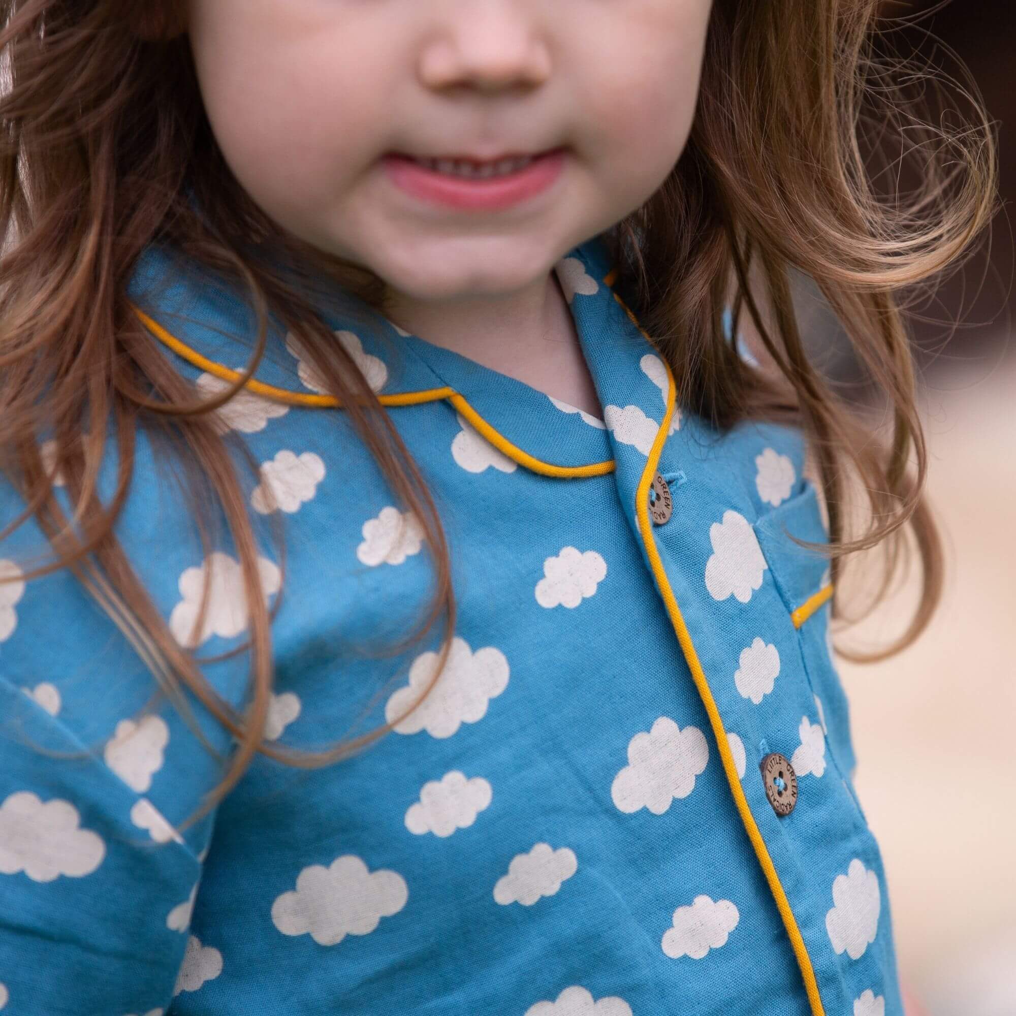 Blue Clouds Button Through Pyjama Short Set NOT AVAILABLE for USA/AUS/CAN