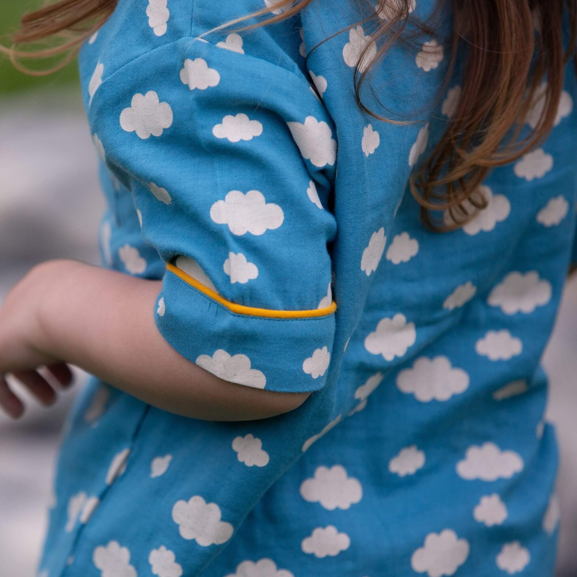 Blue Clouds Button Through Pyjama Short Set NOT AVAILABLE for USA/AUS/CAN