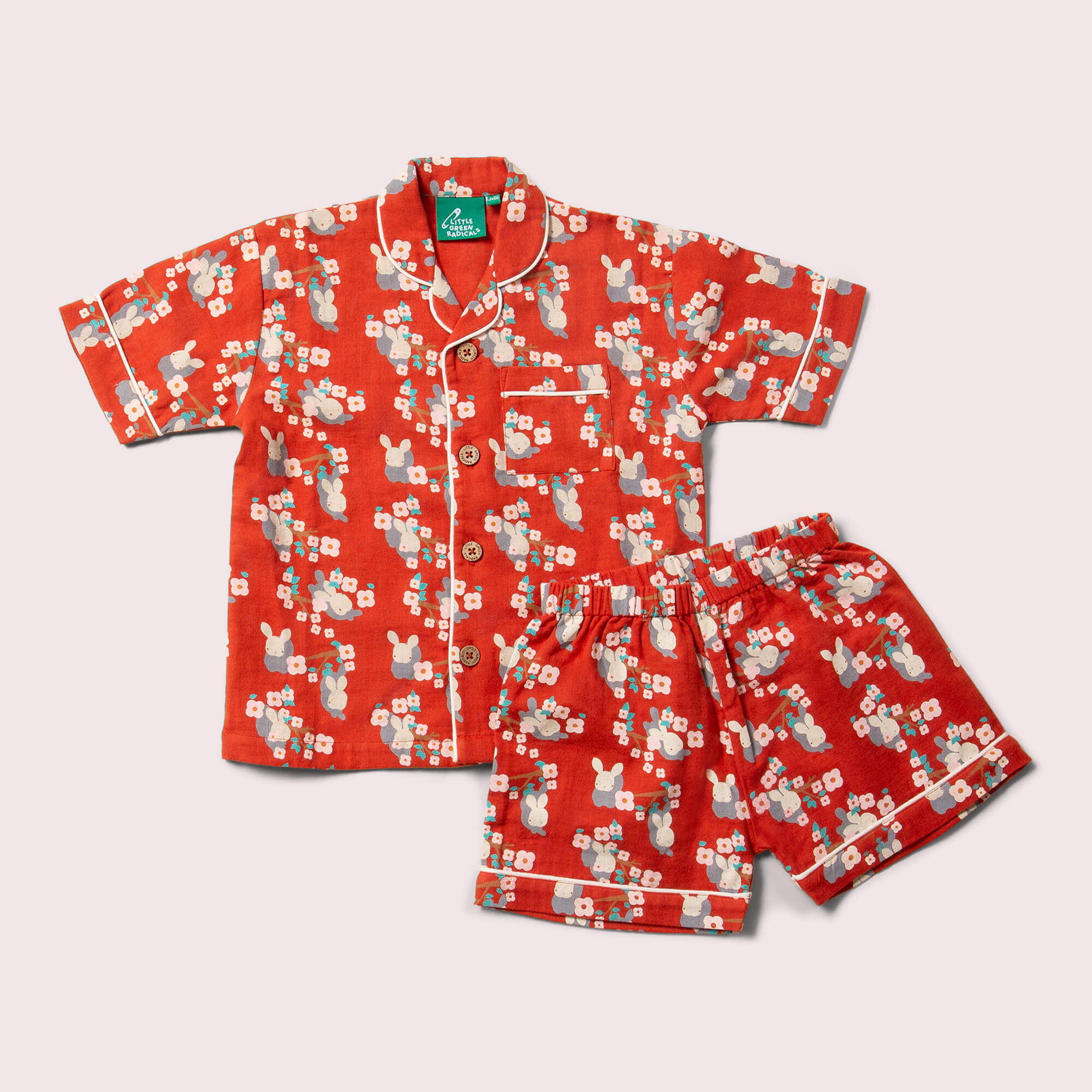 Little Rabbits Button Through Pyjama Short Set NOT AVAILABLE for USA/AUS/CAN