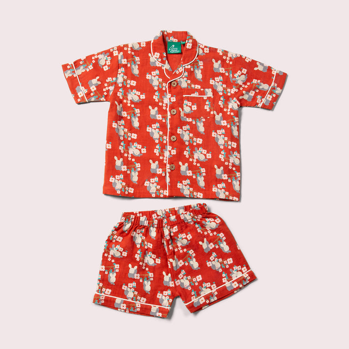 Little Rabbits Button Through Pyjama Short Set