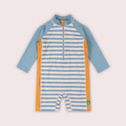 Hazy Blue Striped UPF 50 Recycled Sunsafe Sunsuit