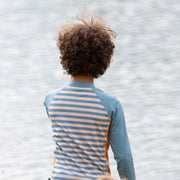 Hazy Blue Striped UPF 50 Sunsafe Long Sleeve Rash Vest