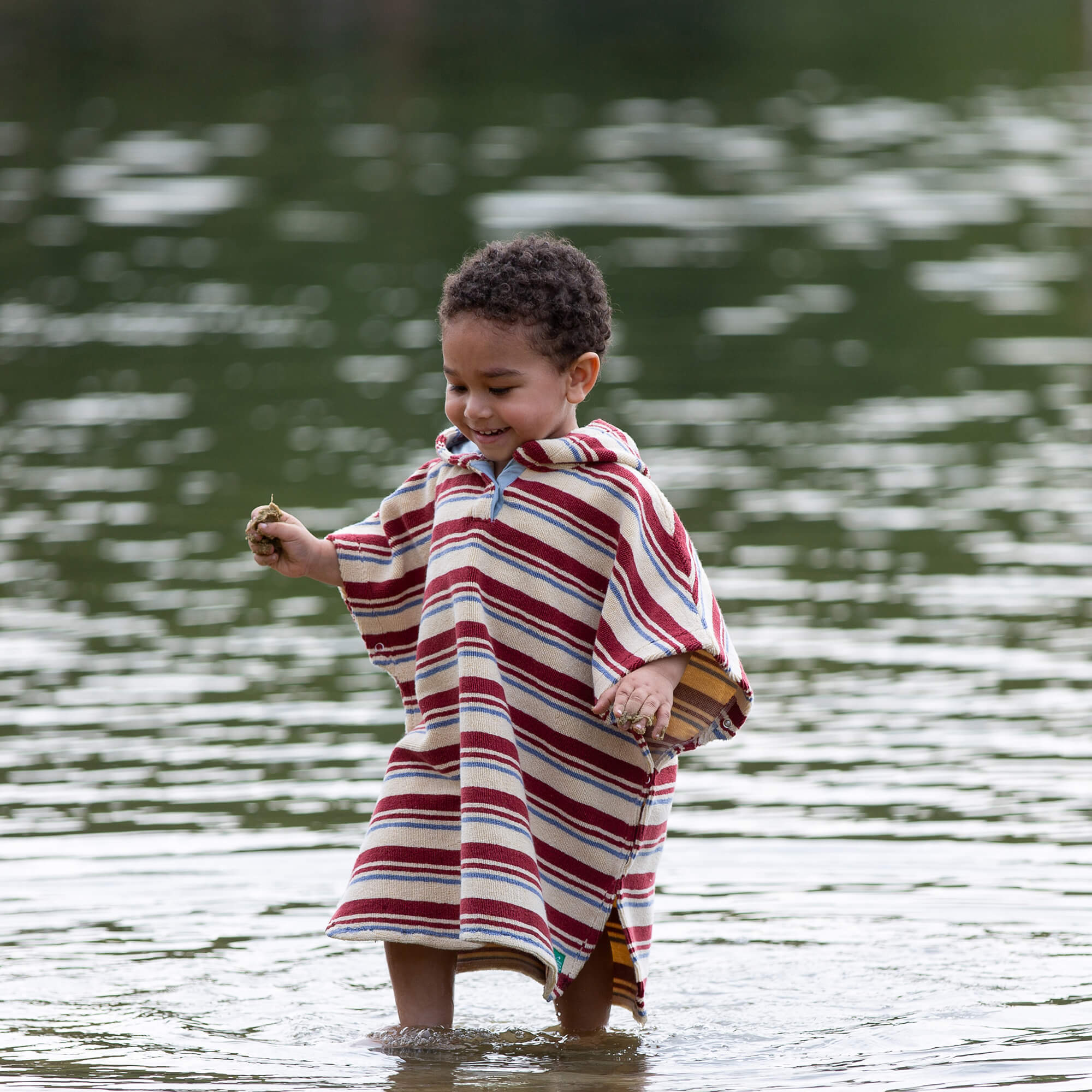 Beach Stripe Kids Towel Poncho