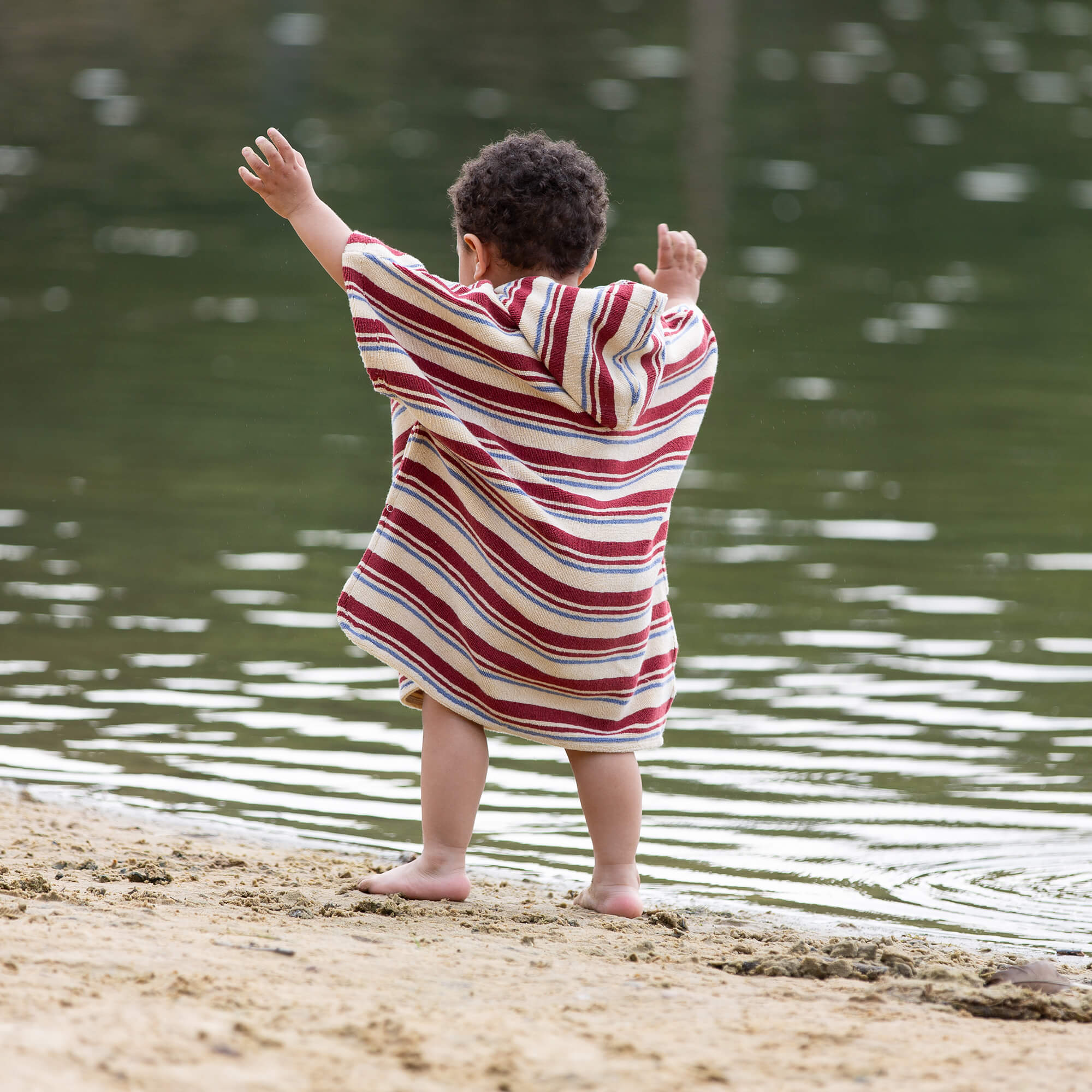 Beach Stripe Kids Towel Poncho