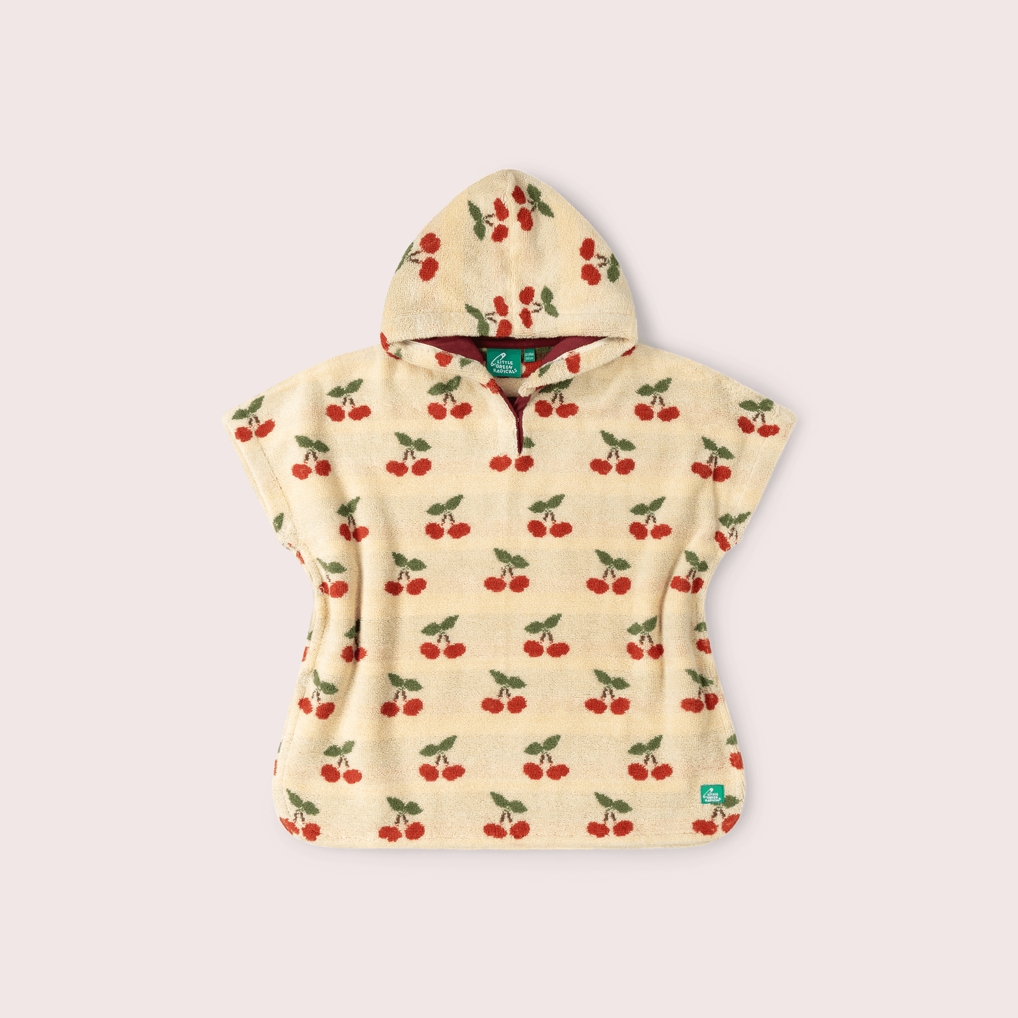 Little Cherries Baby Towel Poncho Cream / 12-24m