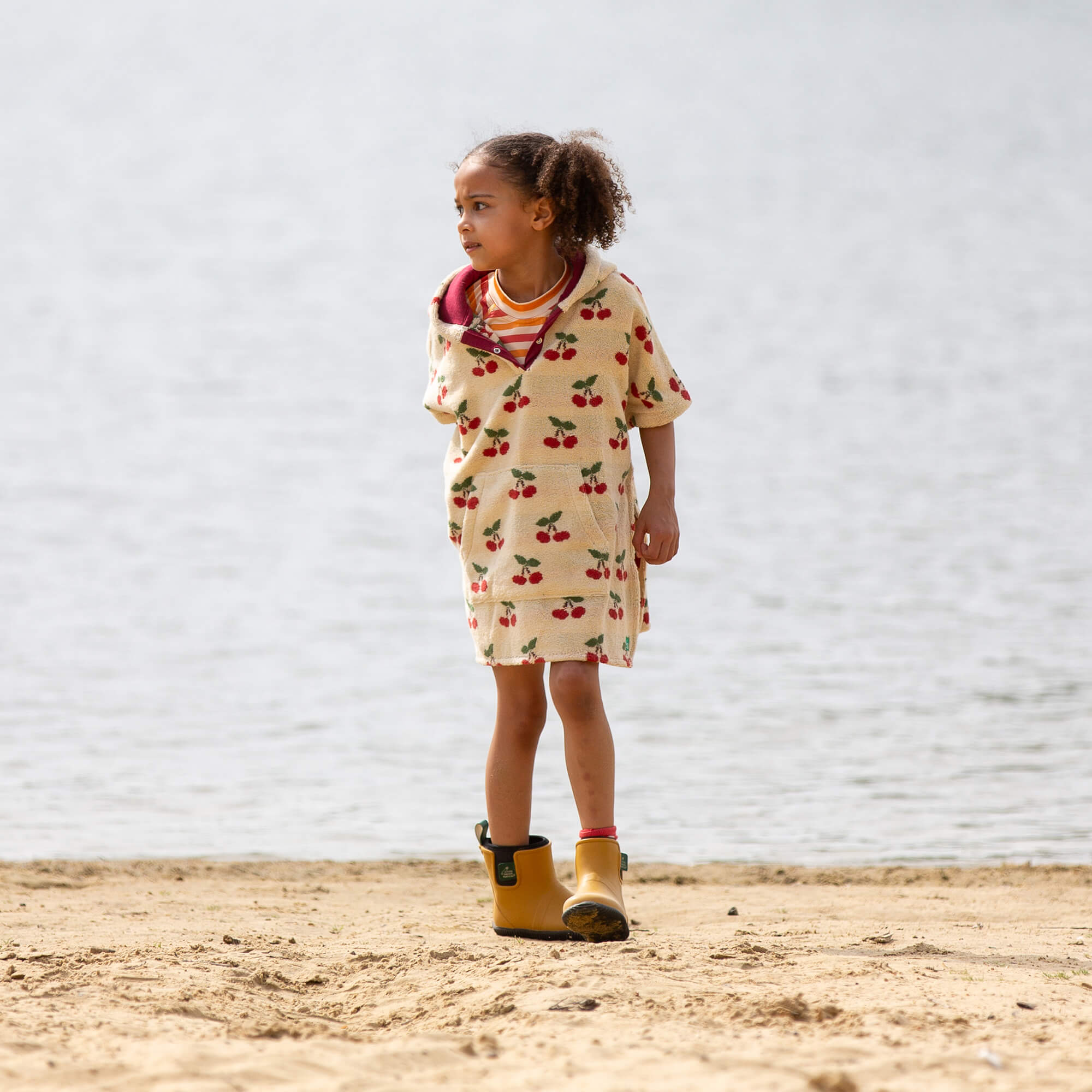 Little Cherries Kids Towel Poncho