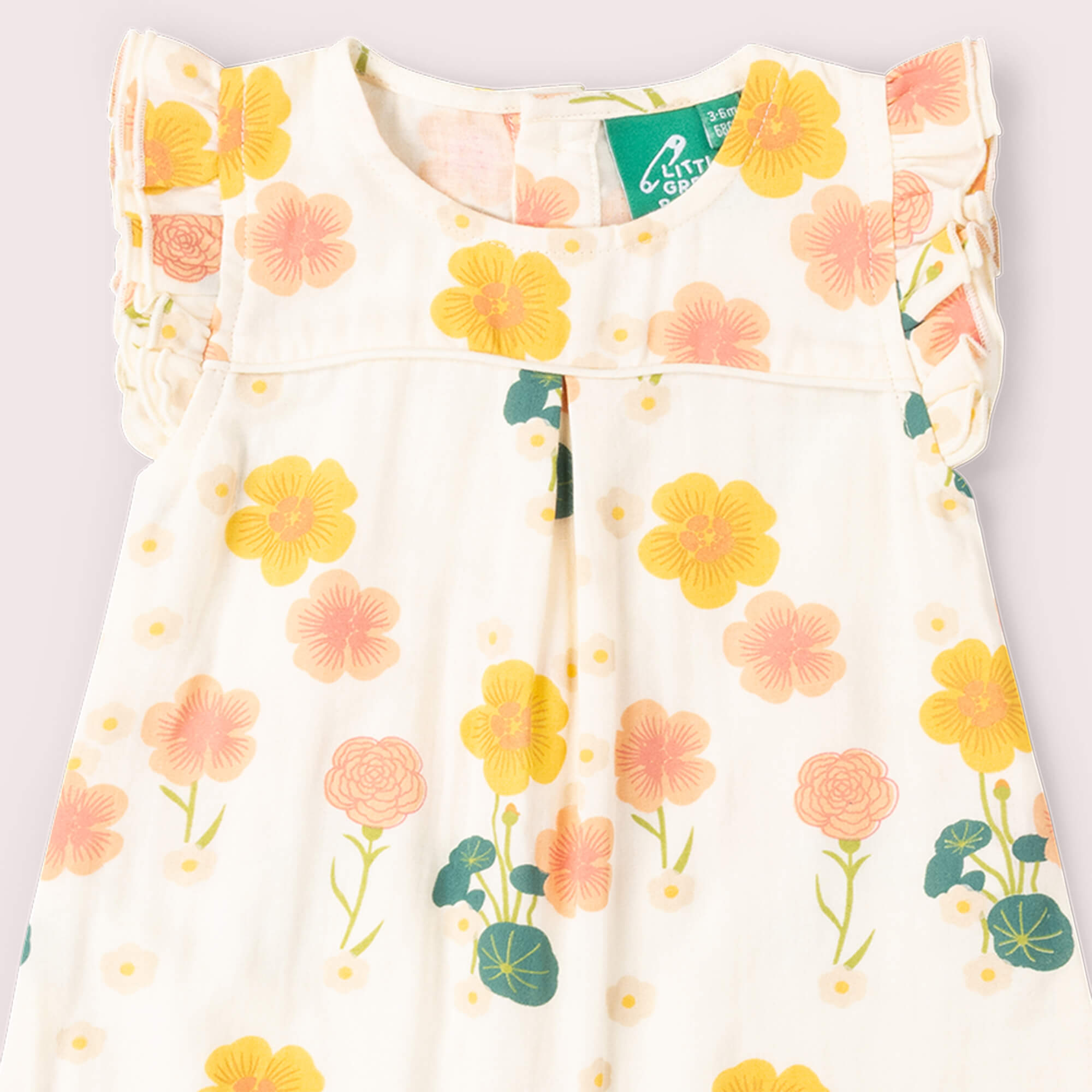 Flora Frill Summer Romper Cream / 18-24m
