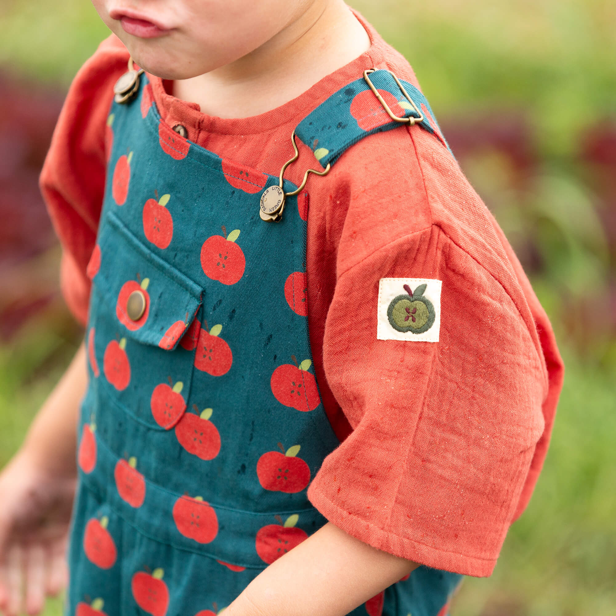Apple Dungaree Shorts Blue / 18-24m