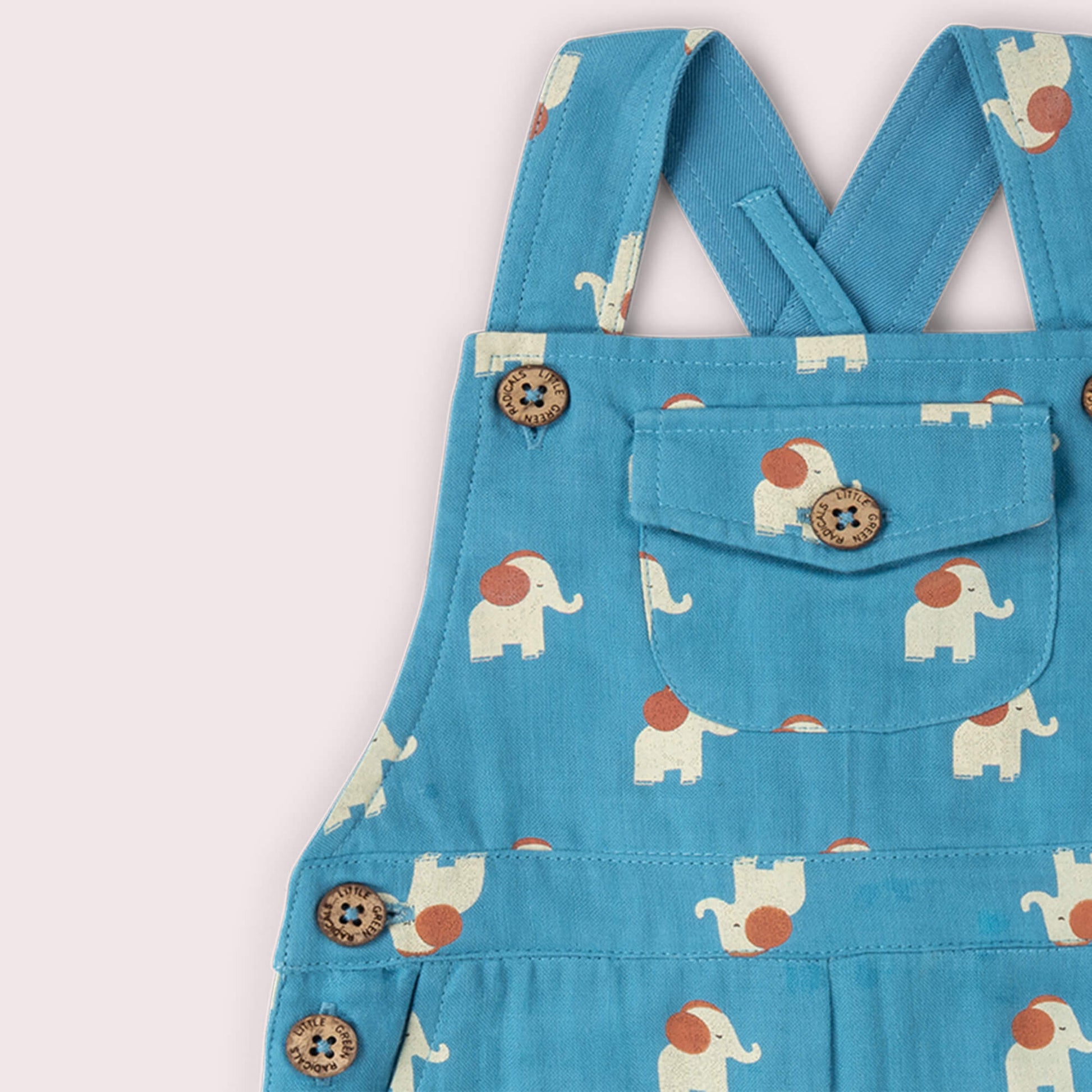 Blue Elephants Dungaree Shorts Blue / 18-24m