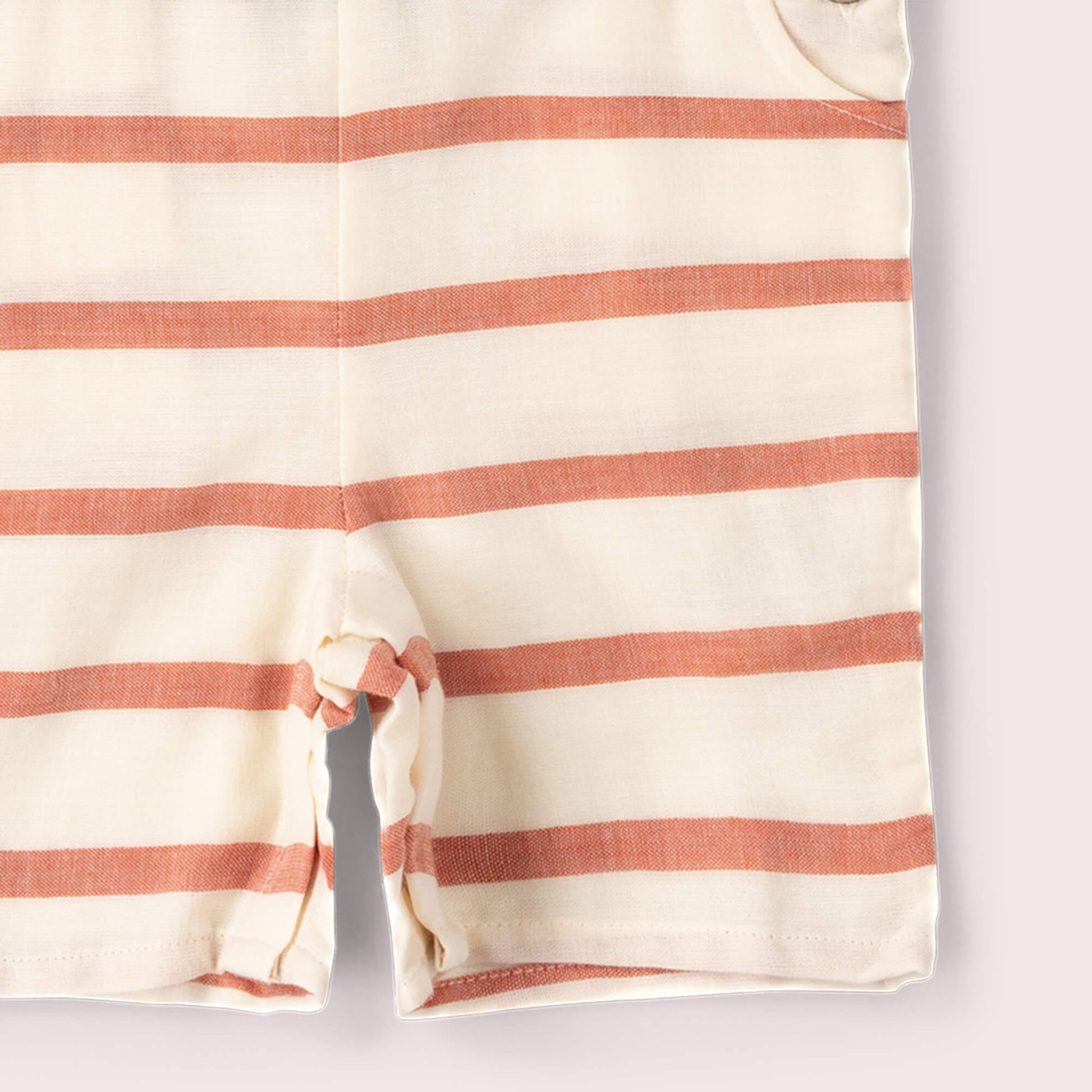 Vintage Red Stripe Dungaree Shorts Red / 18-24m