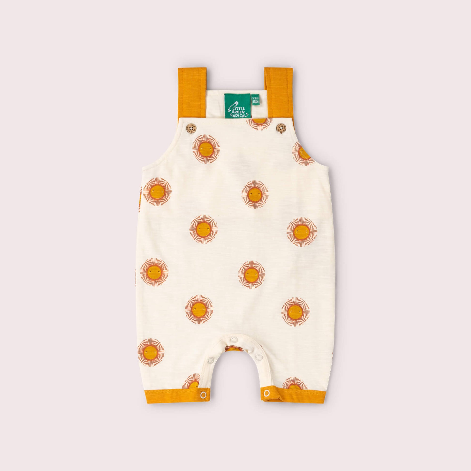 Summer Sun Storytime Dungaree Shorts Cream / 18-24m
