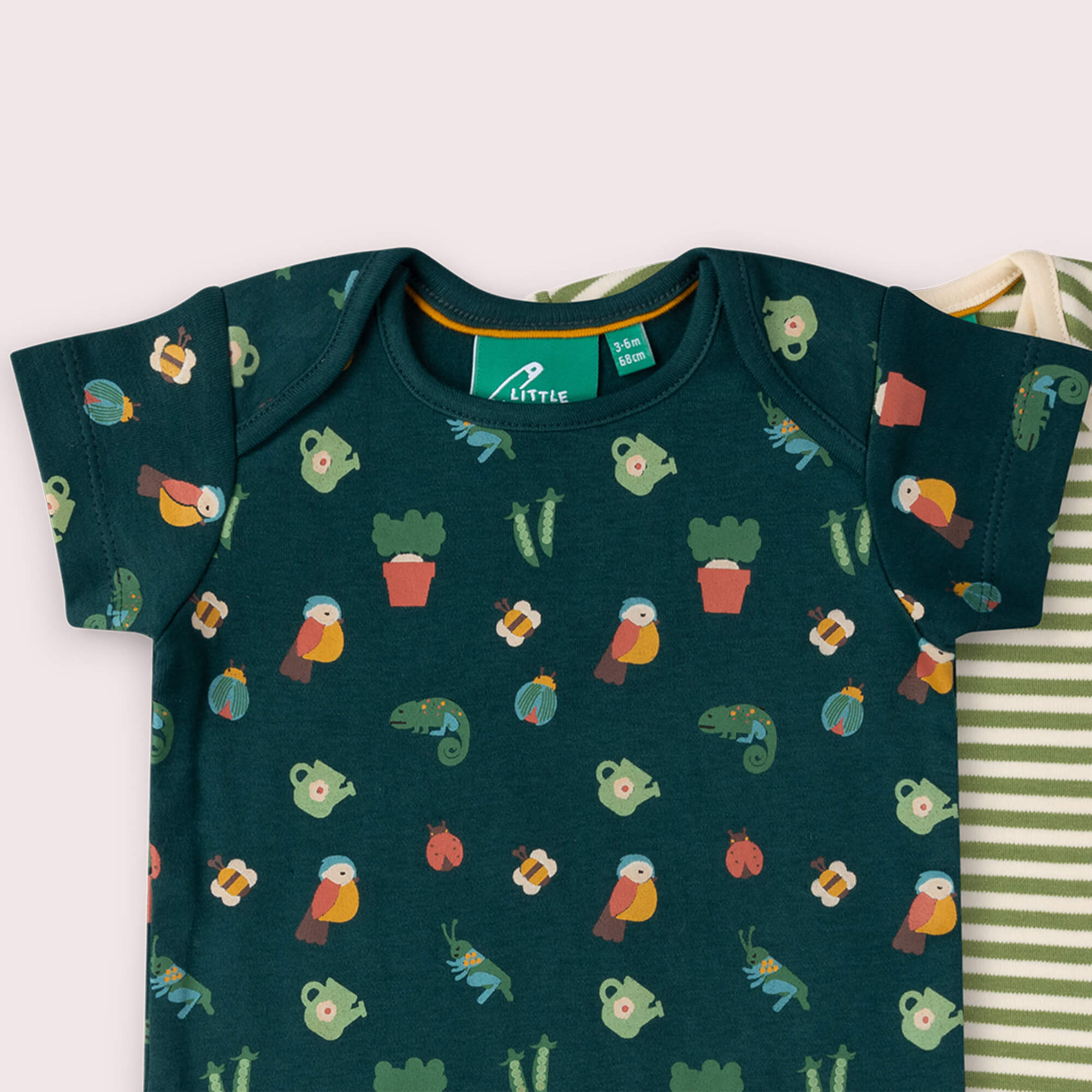 Spring Garden Organic Baby Bodysuit 2 Pack Green / 18-24m