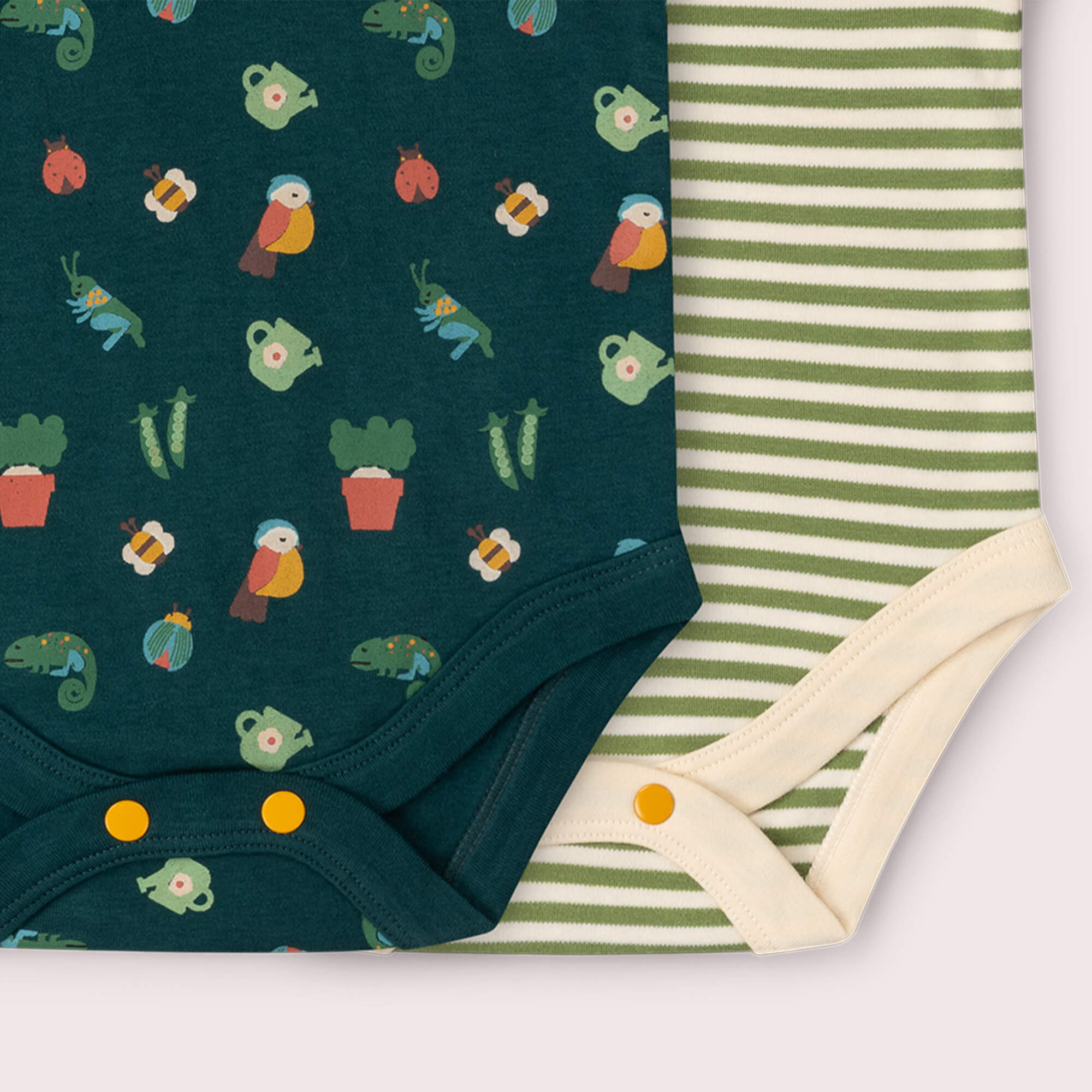 Spring Garden Organic Baby Bodysuit 2 Pack Green / 18-24m