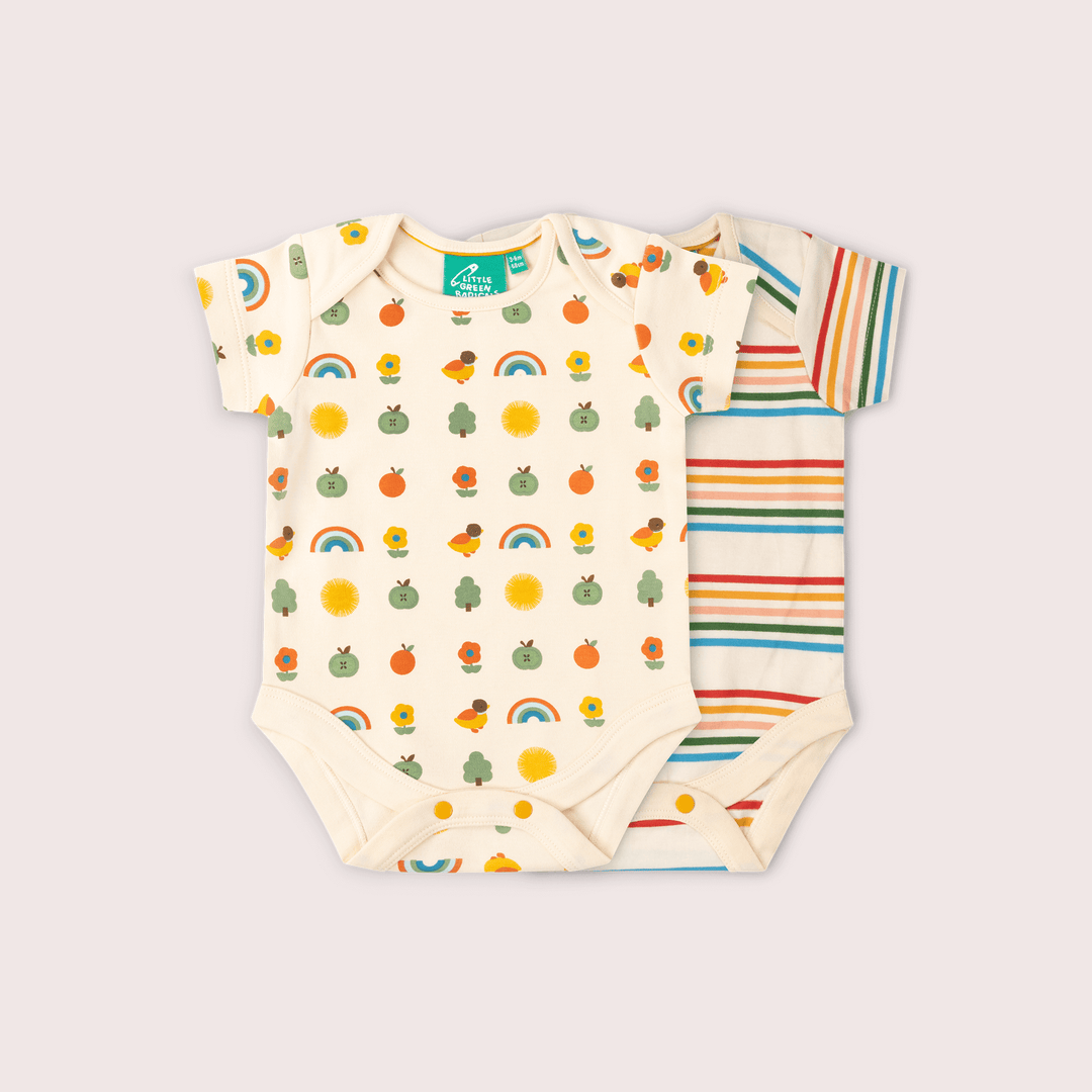 Vintage Rainbows Organic Baby Bodysuit 2 Pack MULTI / 18-24m