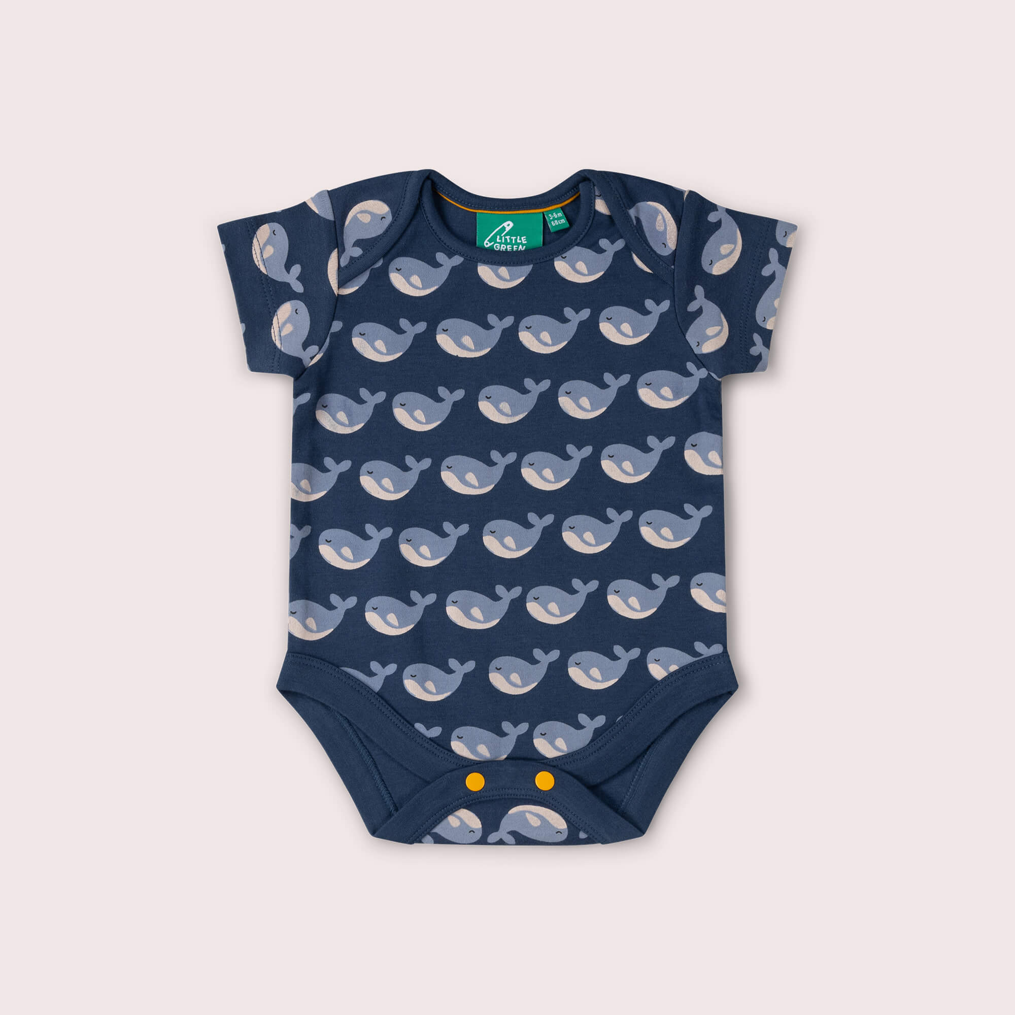 Singing Whales Organic Baby Bodysuit 2 Pack Blue / 18-24m