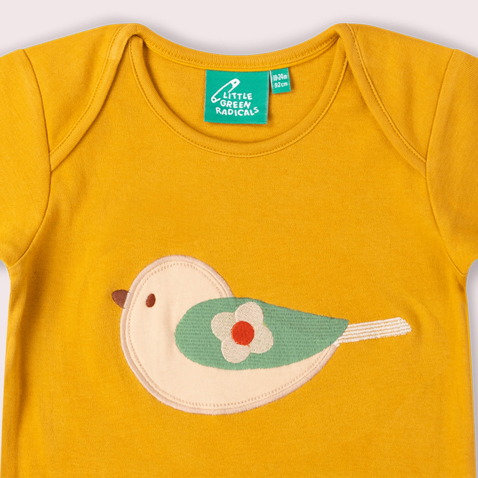 Spring Bird Organic Short Sleeve T Shirt Gold / 18-24m