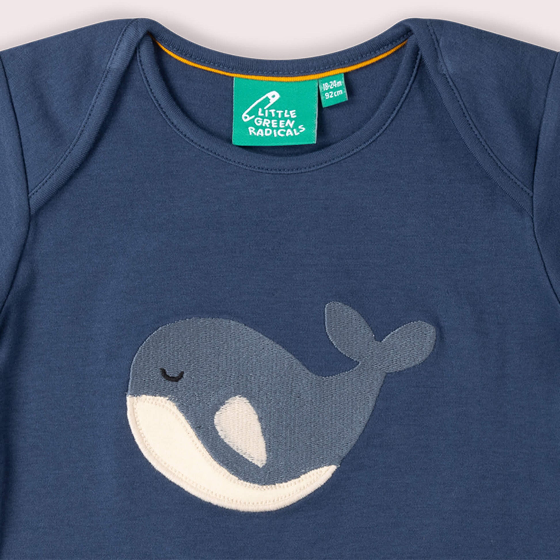 Singing Whale Organic Short Sleeve T Shirt Blue / 18-24m