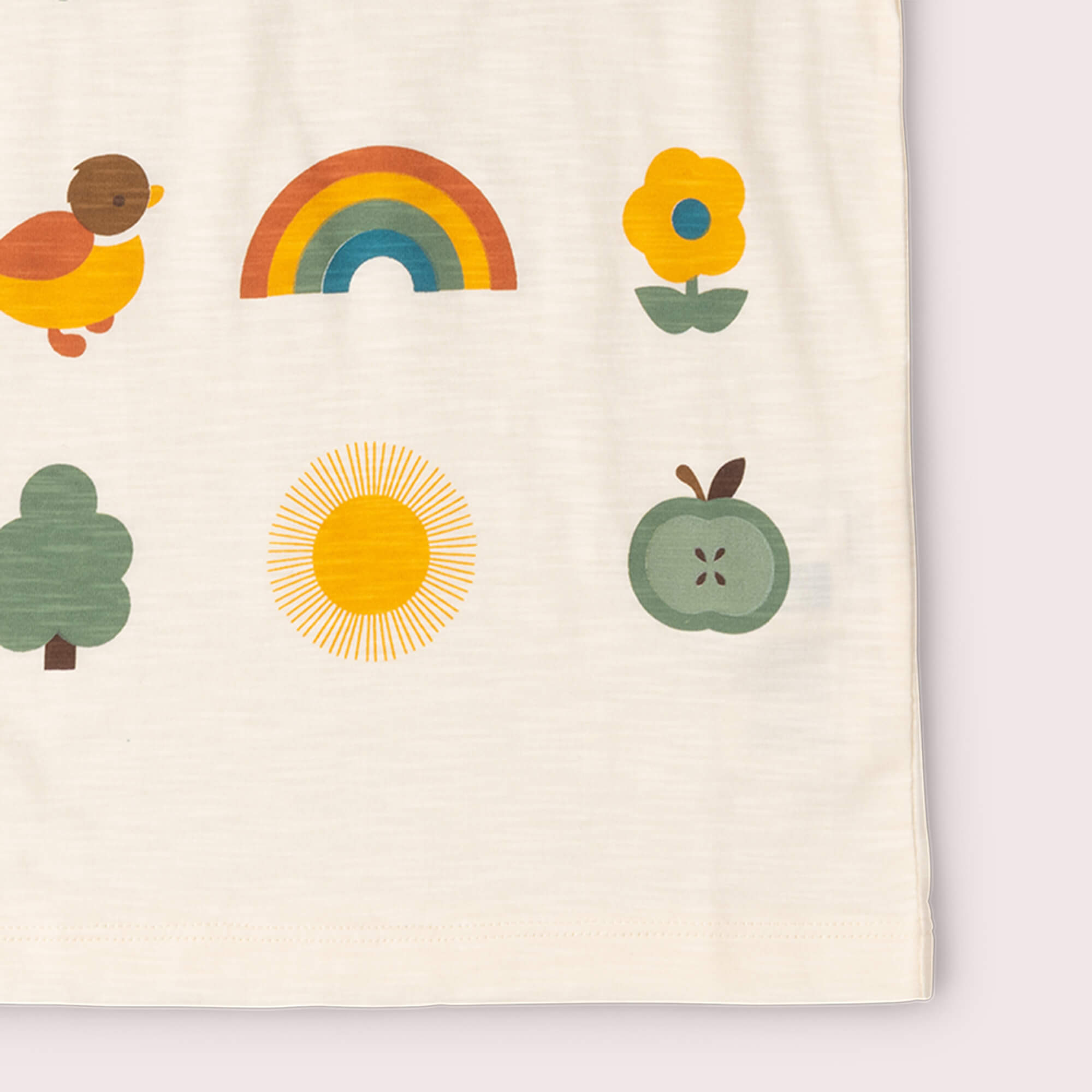 Vintage Rainbows Short Sleeve Popper T Shirt Cream / 18-24m
