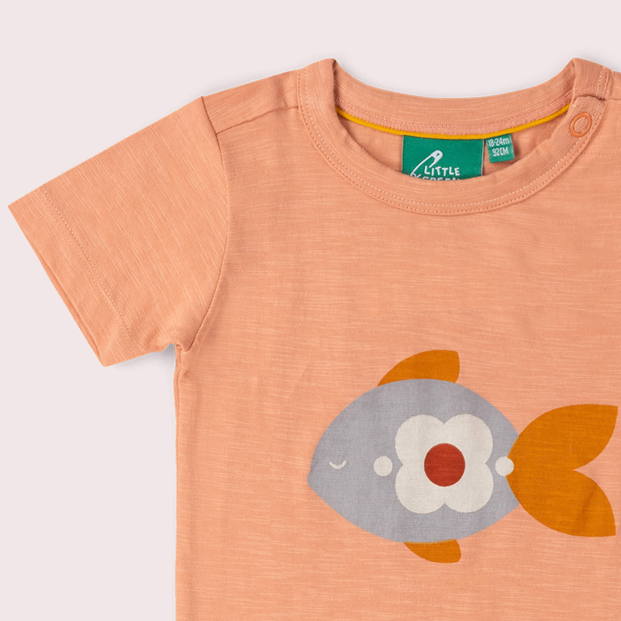 Little Fish Short Sleeve Popper T Shirt Pink / 18-24m