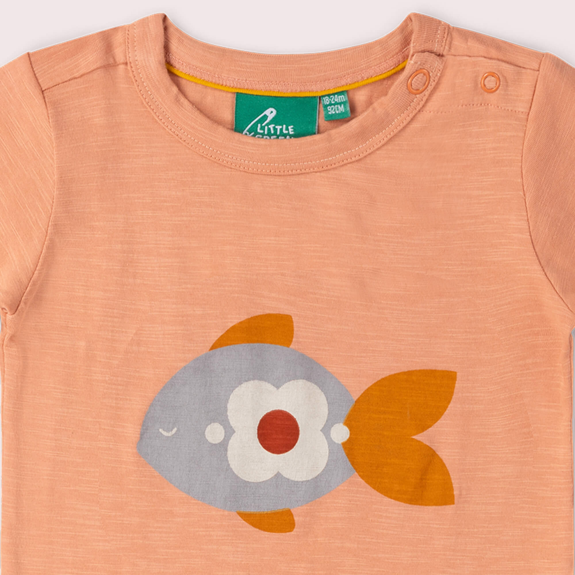 Little Fish Short Sleeve Popper T Shirt Pink / 18-24m