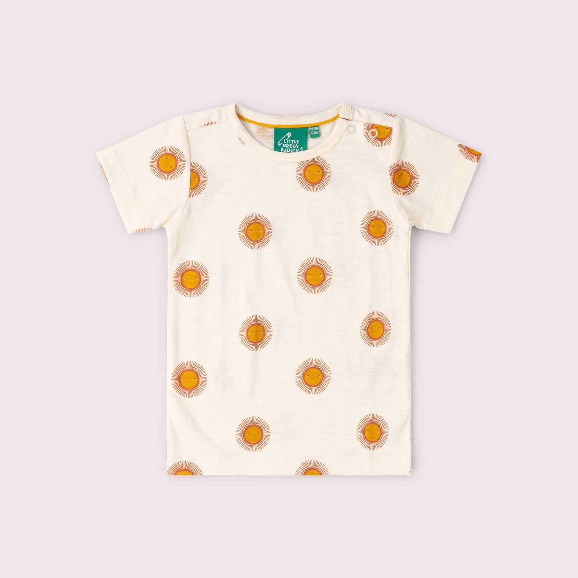 Summer Sun Short Sleeve Popper T Shirt Cream / 18-24m