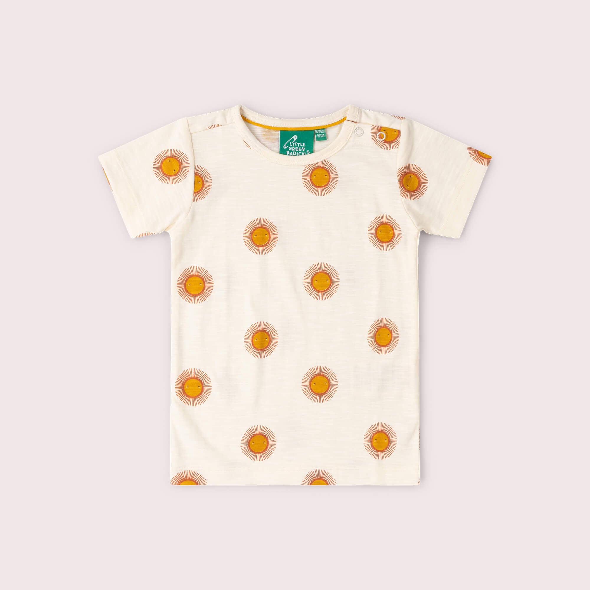 Summer Sun Short Sleeve Popper T Shirt Cream / 18-24m