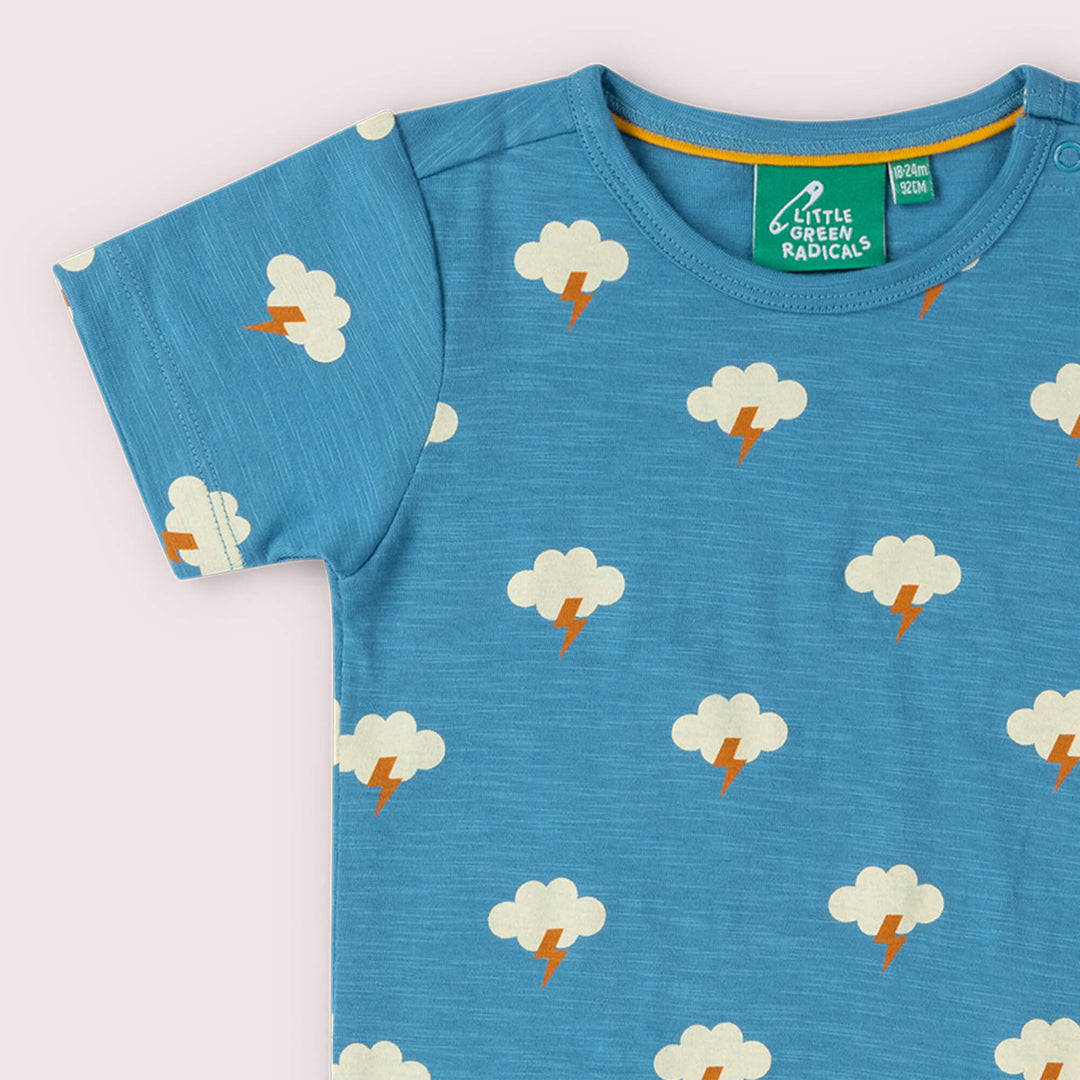 All Weather Short Sleeve Popper T Shirt Blue / 18-24m