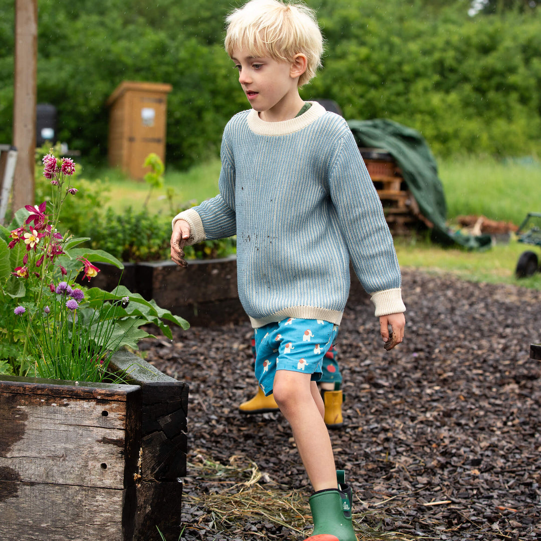 Hazy Blue Knitted Snuggly Jumper Blue / 12-24m