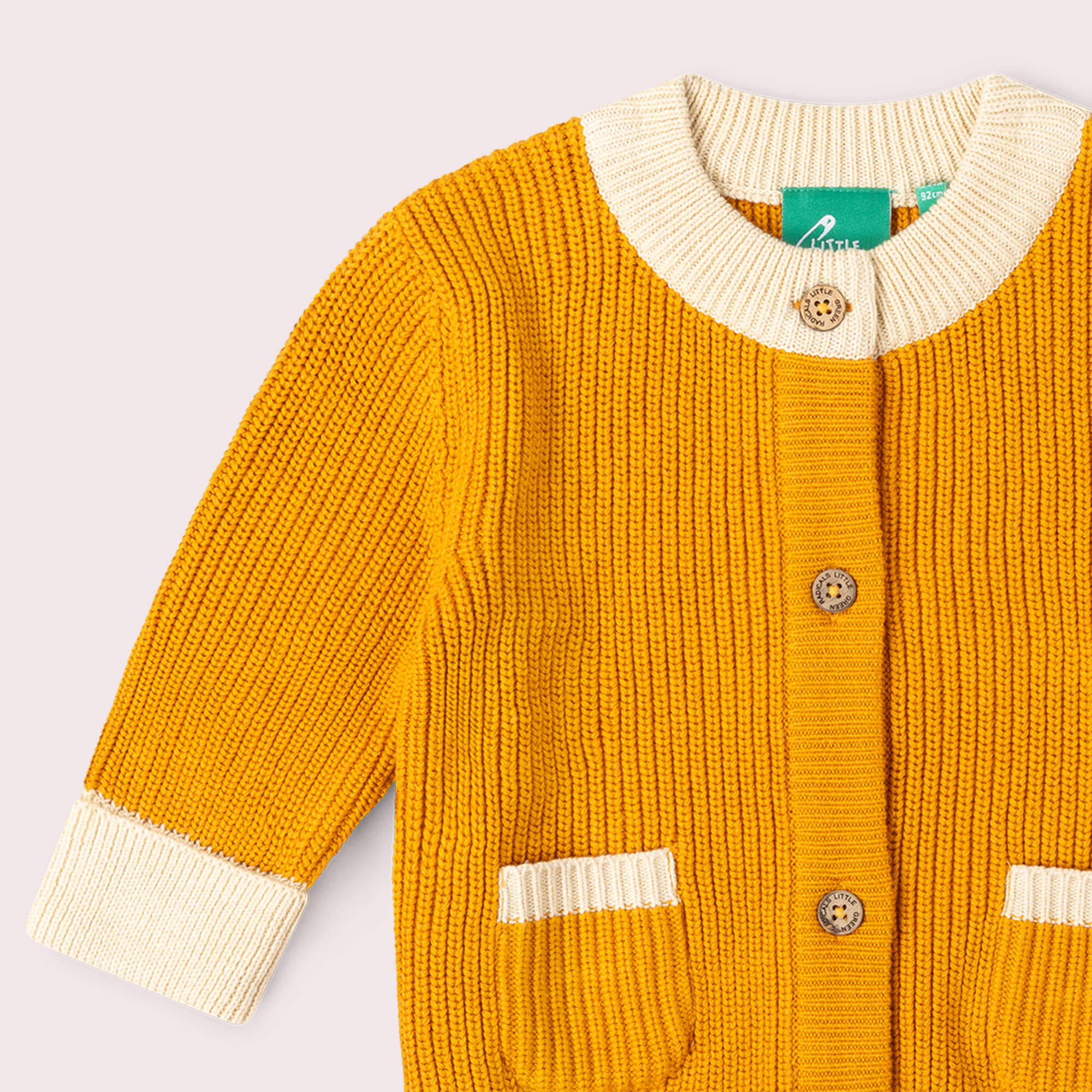 Golden Ochre Snuggly Knitted Cardigan Gold / 12-24m