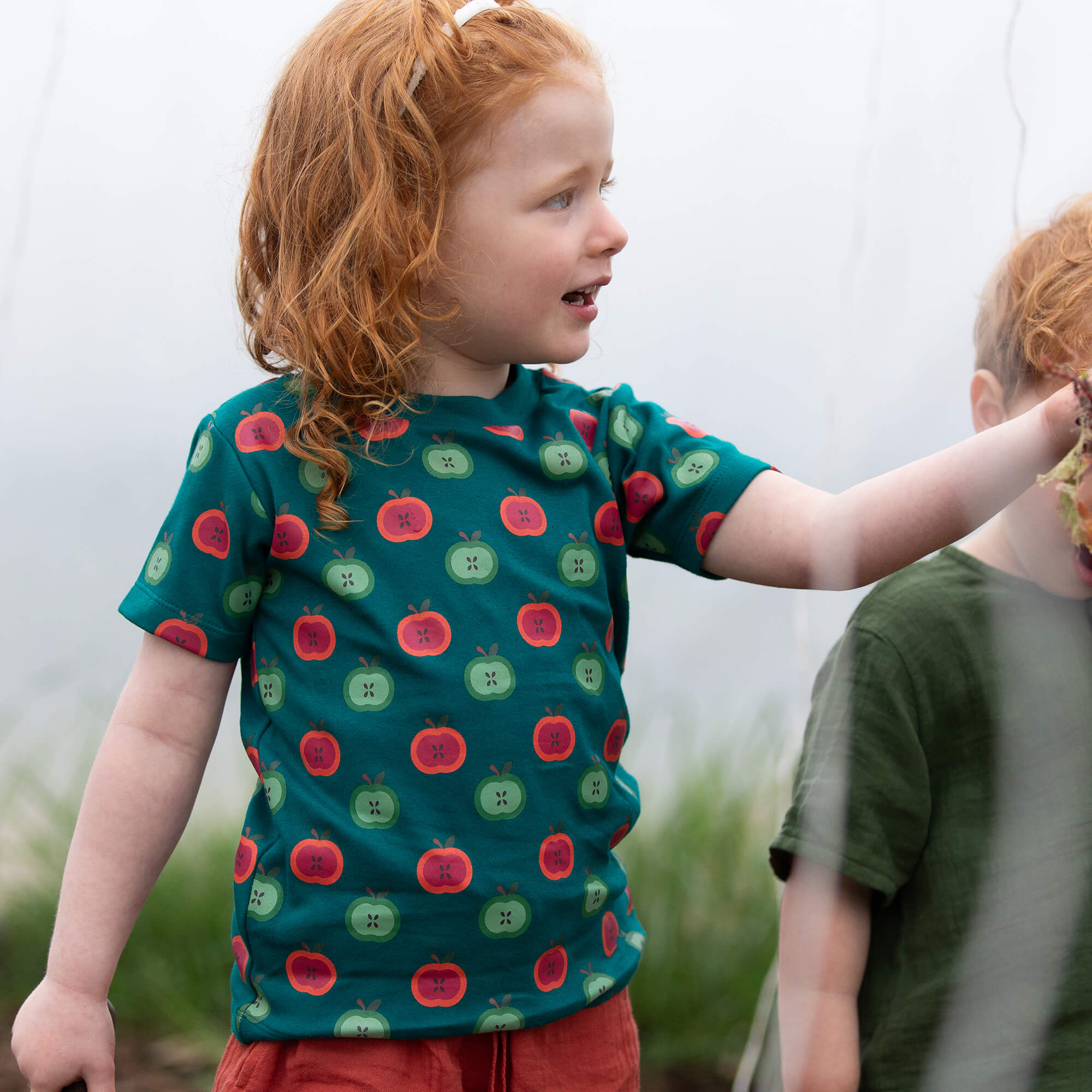 Apple Picking Short Sleeve T Shirt Blue / 18-24m