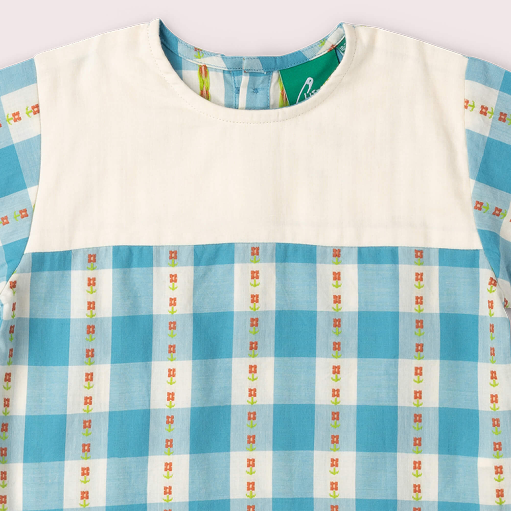 Blue Flowers Loose Fit Short Sleeve Henley Top Blue / 18-24m