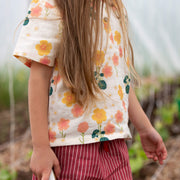 Flora Loose Fit Short Sleeve Henley Top Cream / 18-24m