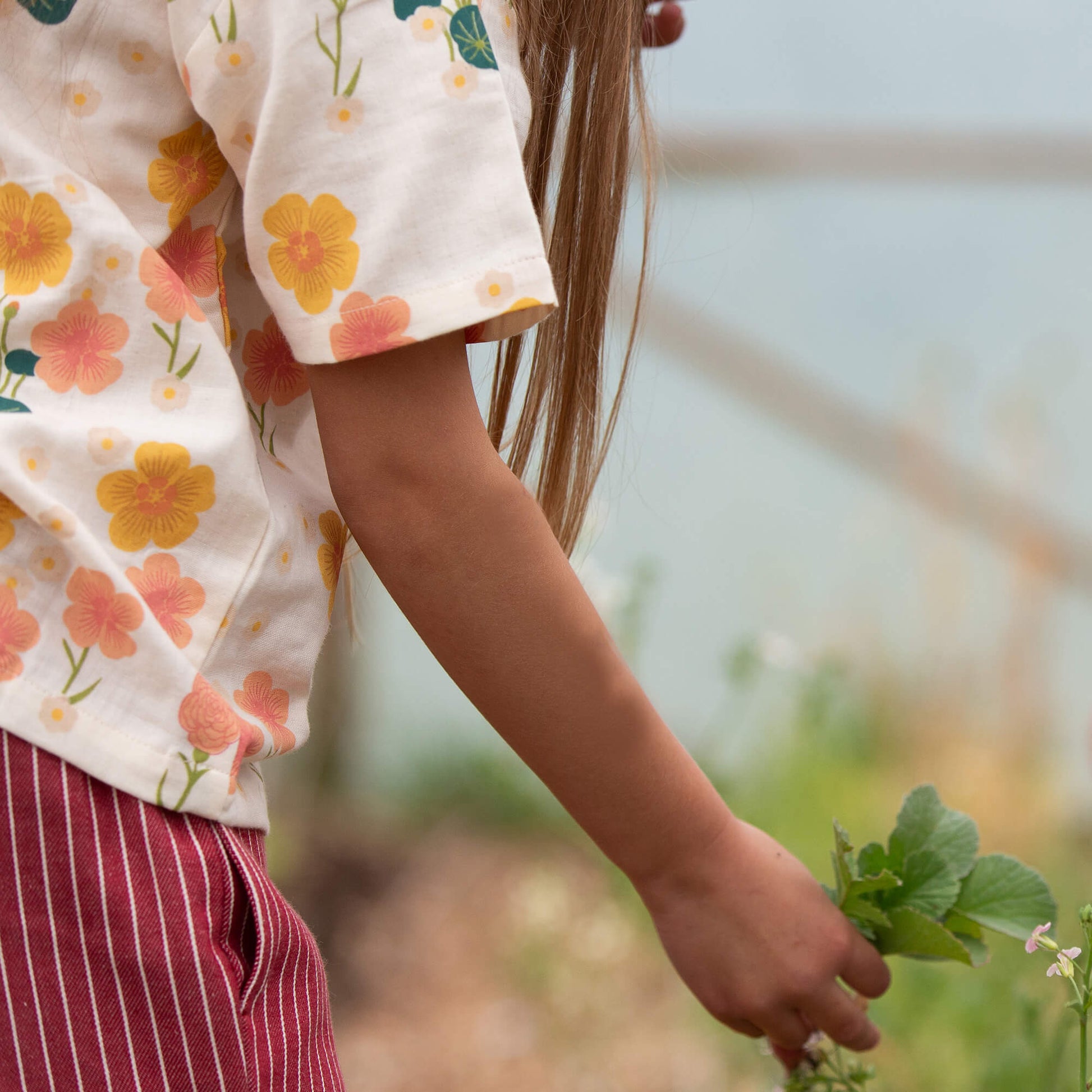Flora Loose Fit Short Sleeve Henley Top Cream / 18-24m